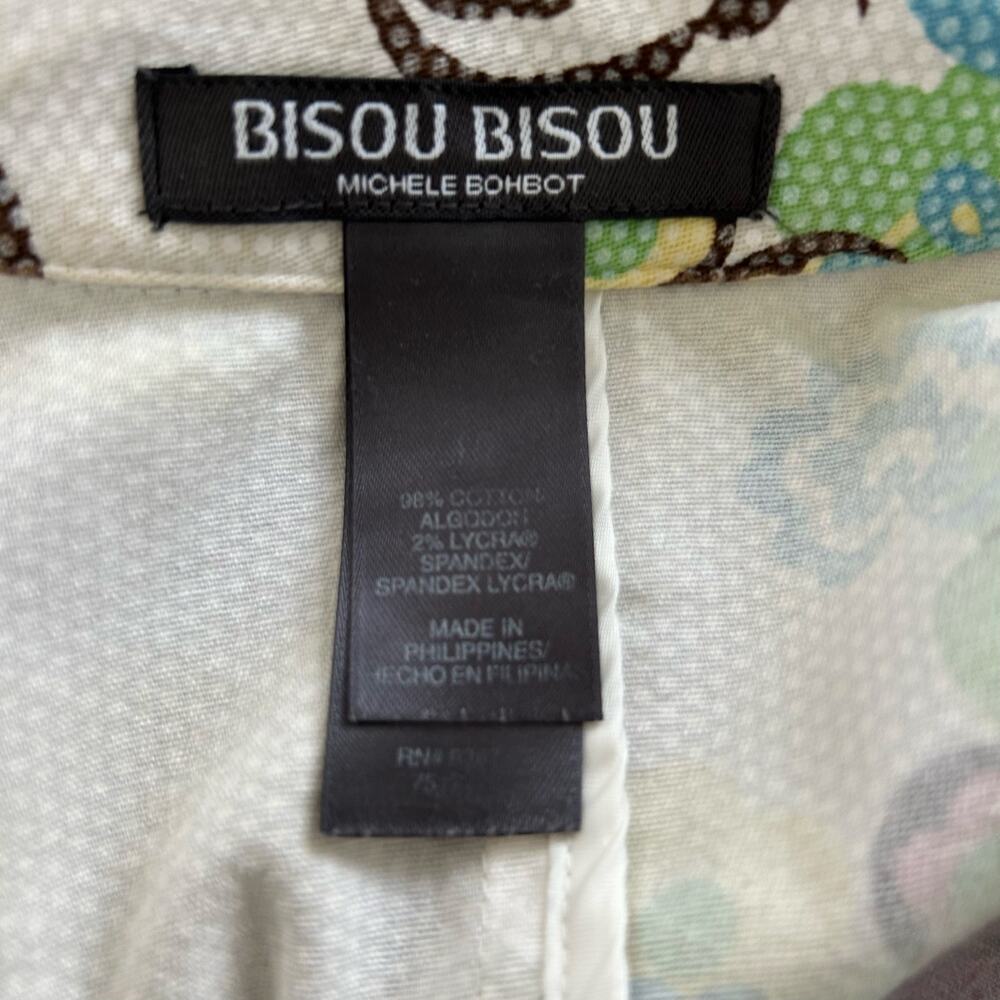 Bisou Bisou Printed Blazer Artsy Y2K Retro Button Jacket Women Size 14 - Picture 8 of 10